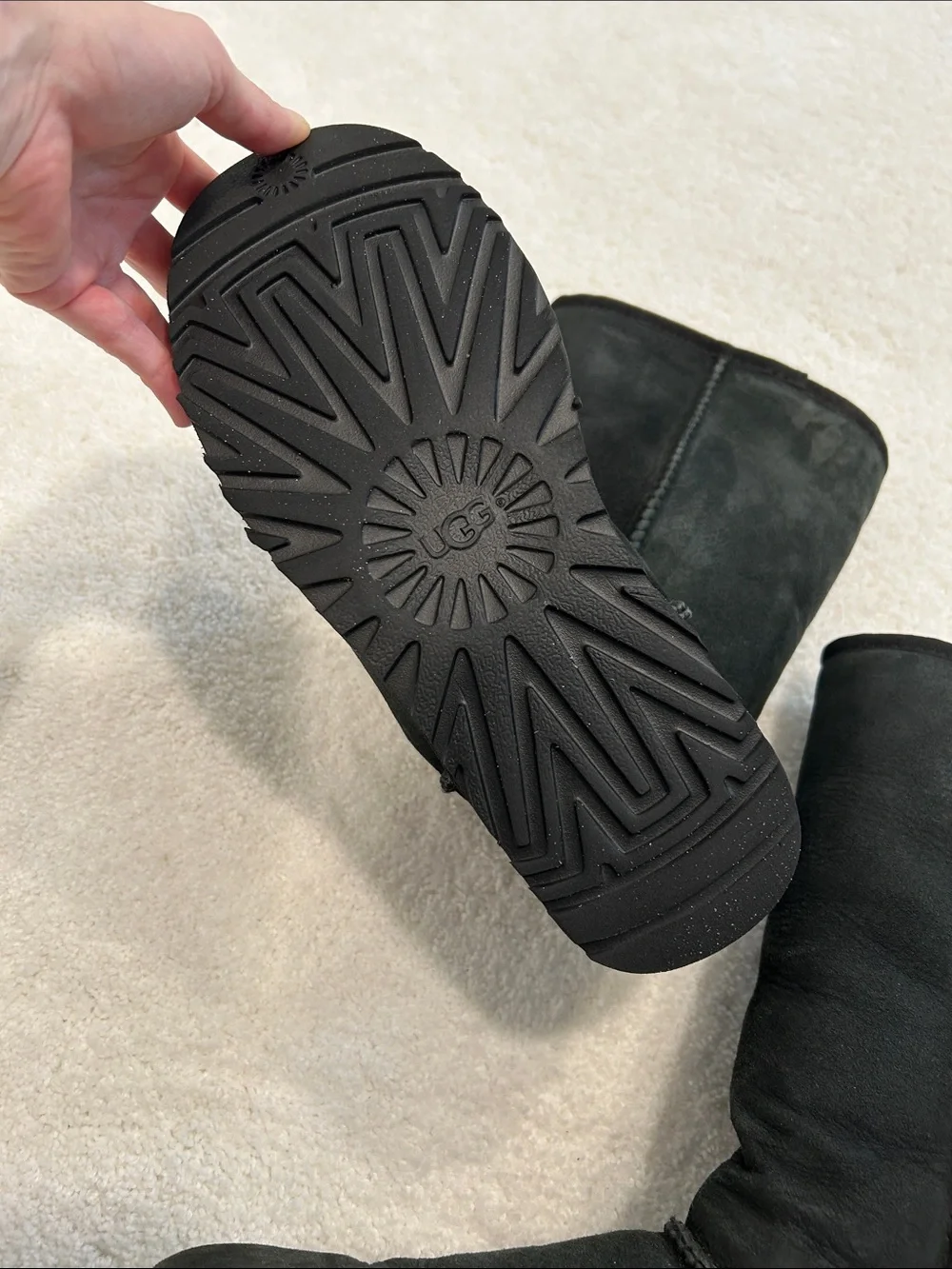 UGG Black Classic Short Suede Shearling Boots